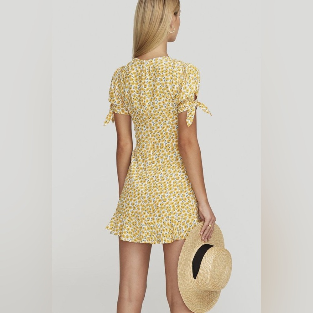 Faithfull The Brand Yellow Floral Women's Sun Dress Mini Dress - Picture 5 of 15
